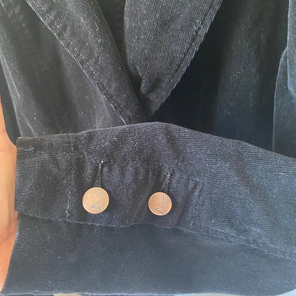 Venezia corduroy jacket black 2 buttons relaxed fit Plus women 14/16W - Picture 6 of 7